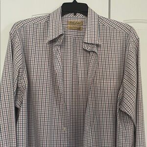 Roundtree & Yorke Men's Plaid Shirt - Pink and Blue